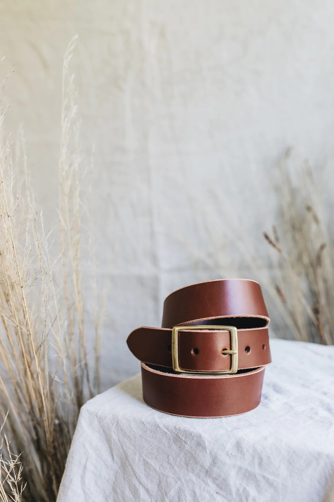 Leather belt - mahogany