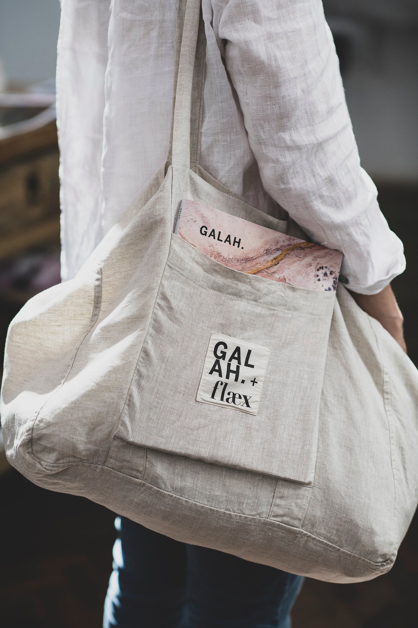 Galah x Flaex Linen Tote Bag